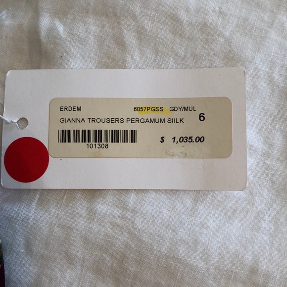 NWT Erdem Gianna Silk trouser in Garden - Picture 3 of 6